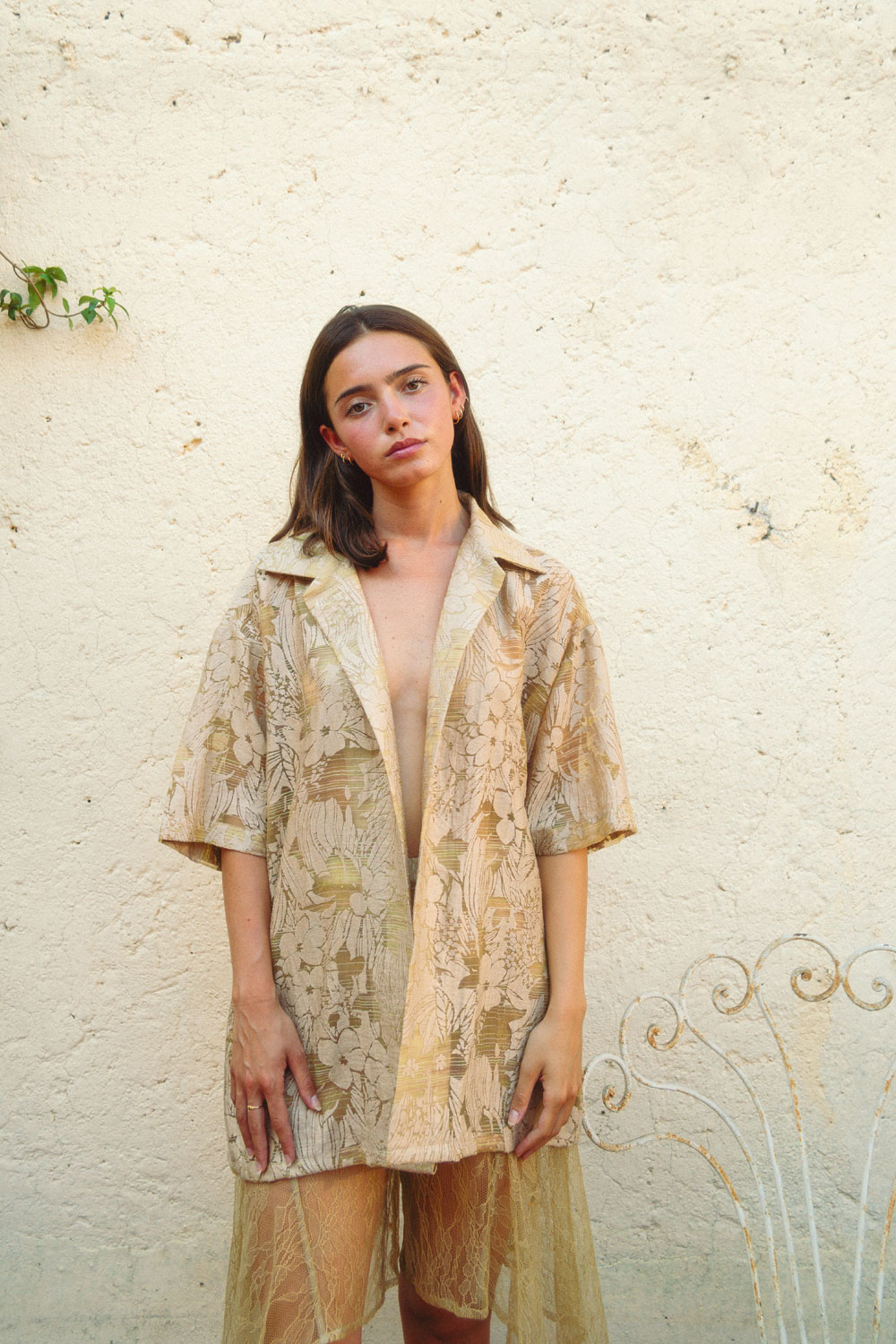 Camicia oversize in devorè Le Gallinelle