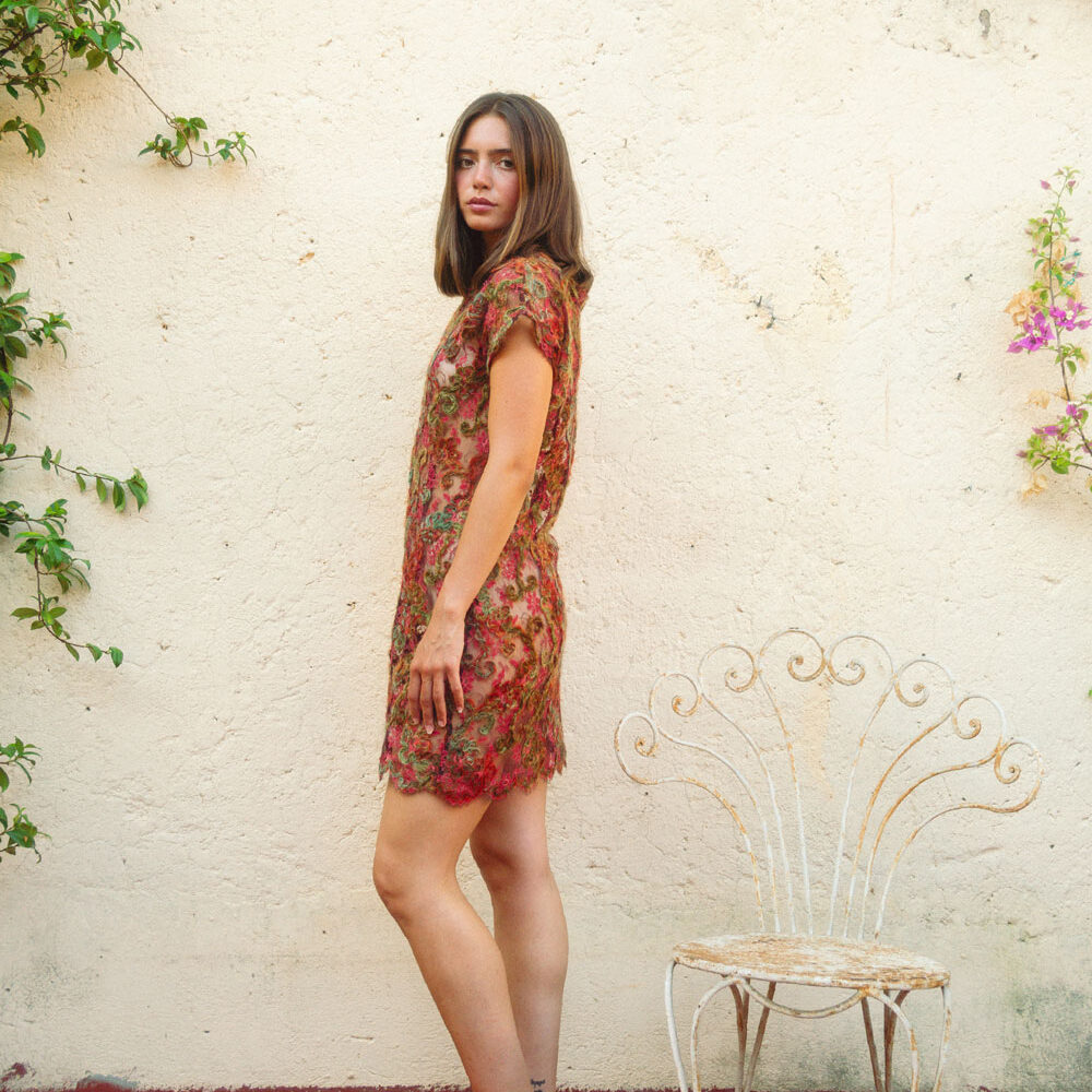 Mini abito in tulle con tessuto Valentino Vintage Le Gallinelle