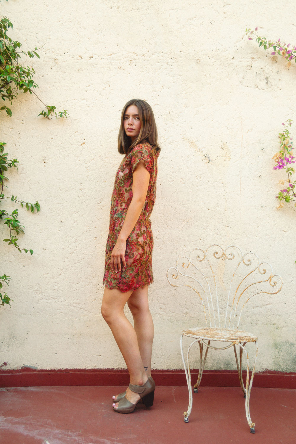 Mini abito in tulle con tessuto Valentino Vintage Le Gallinelle - immagine 2