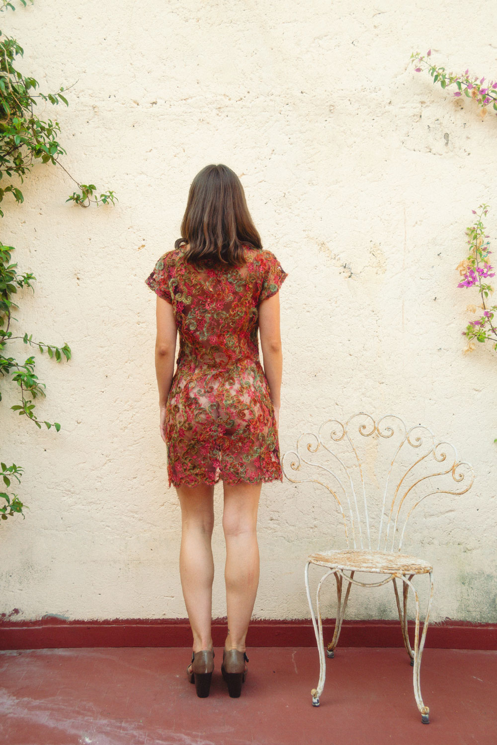 Mini abito in tulle con tessuto Valentino Vintage Le Gallinelle - immagine 4